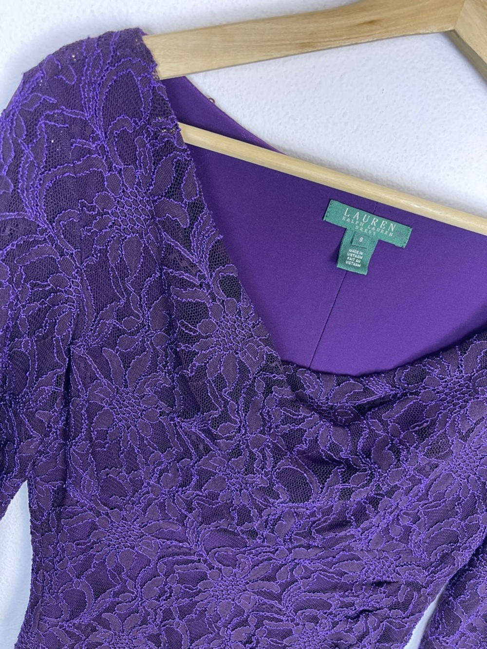 Lauren Ralph Lauren Long Sleeve Lace Cocktail dress 8 - Picture 2 of 7